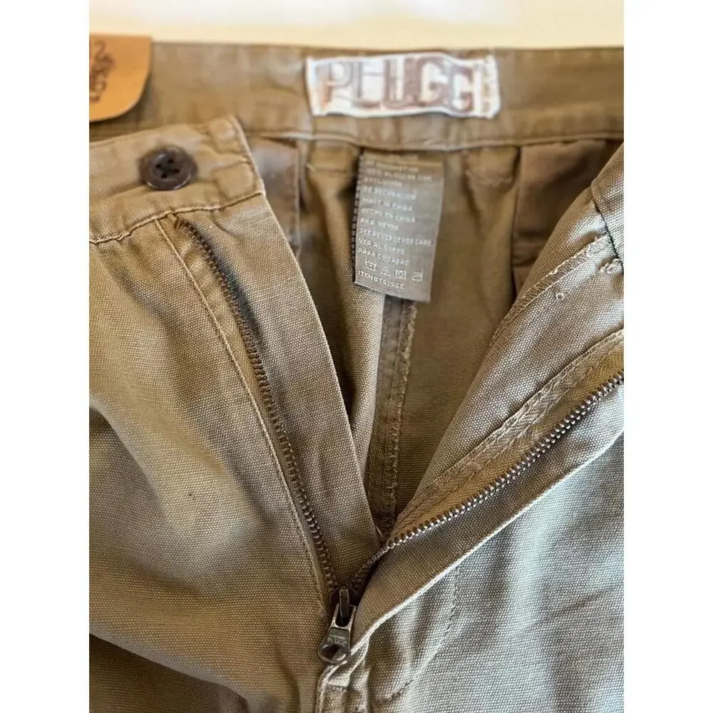 PLUGG Vintage Wash Cargo Pants 38x32 Tan Brown New With Tags - Picture 9 of 10
